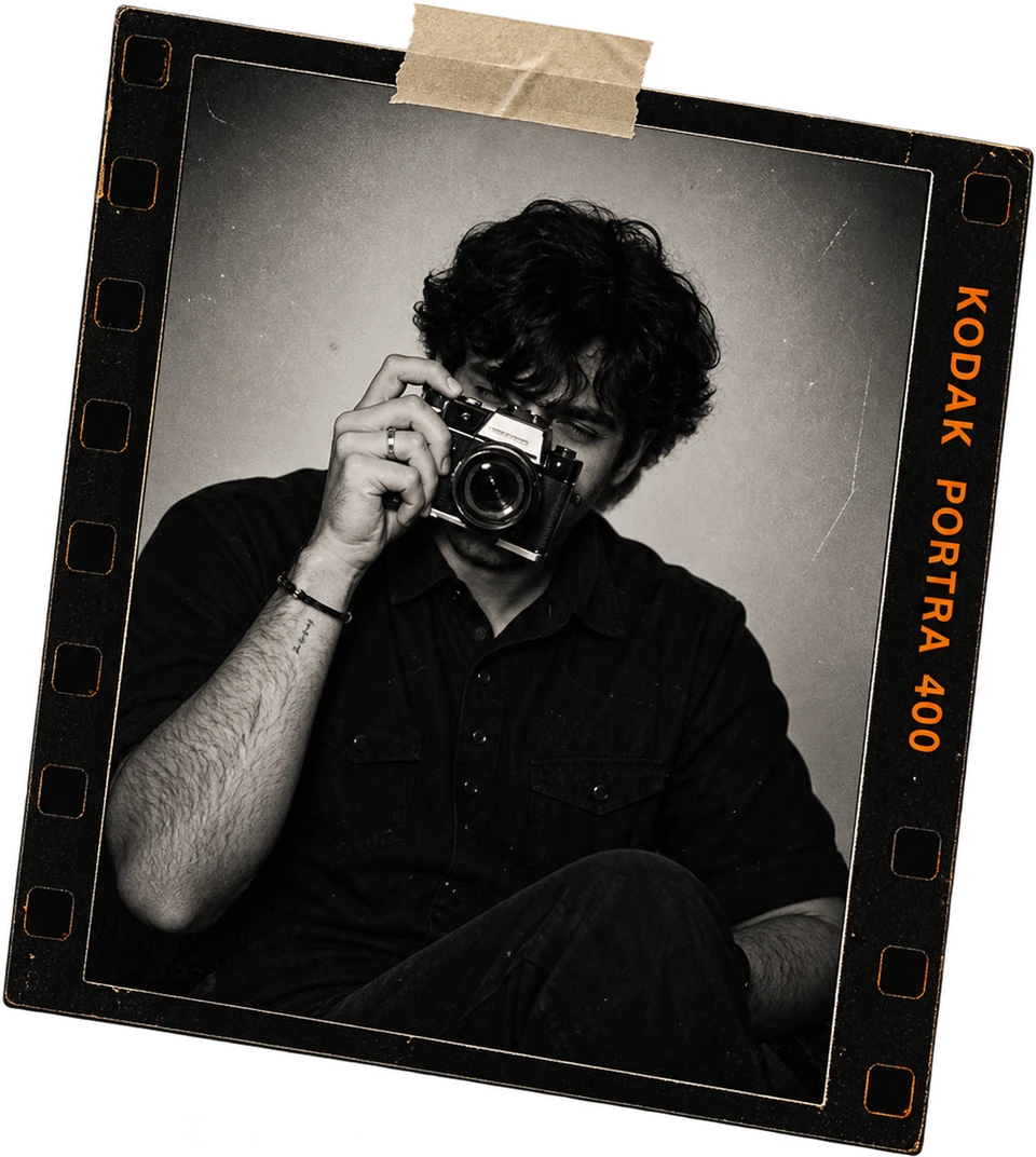 Sahil Kohli, founder of INU Media, behind a film camera.
